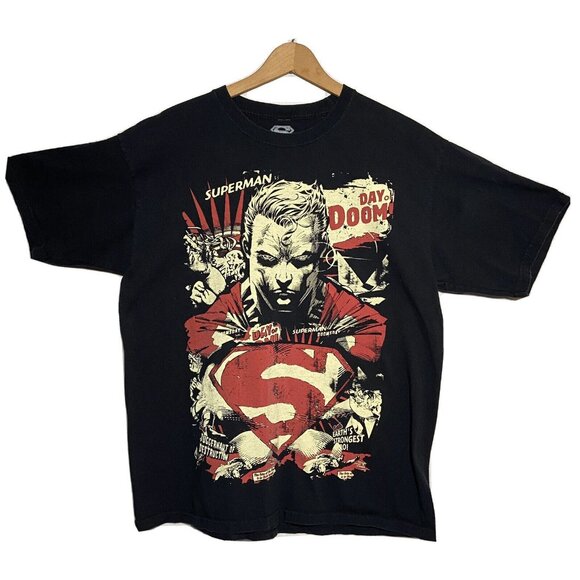 Superman XL Day of Doom Black TM & DC Comics Comic Book T-Shirt - Picture 2 of 4